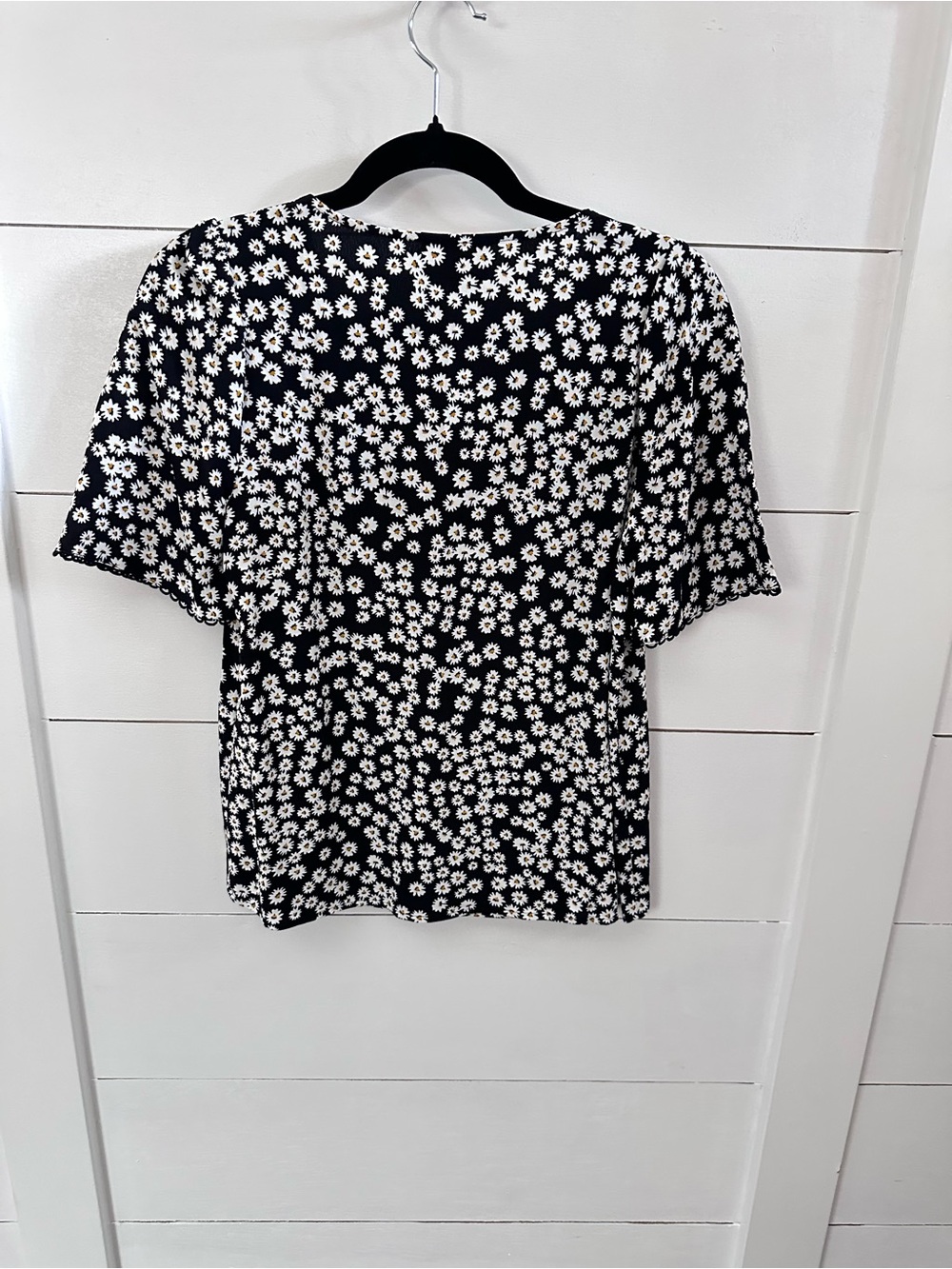 Sezane 34(2) Indira daisy print floral button short sleeve blouse softgirl retro - Picture 4 of 13